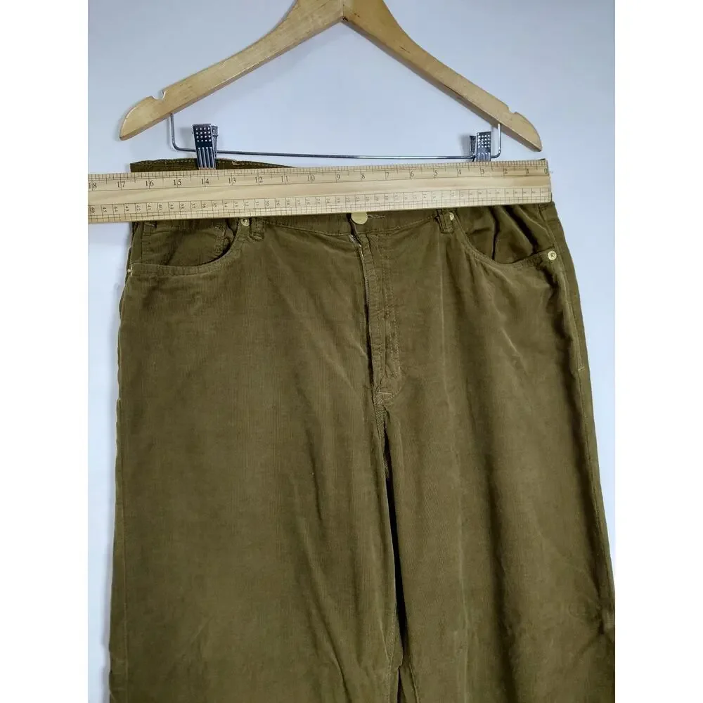 Dear John Olive Green Corduroy Straight Leg Jeans Men Size 31